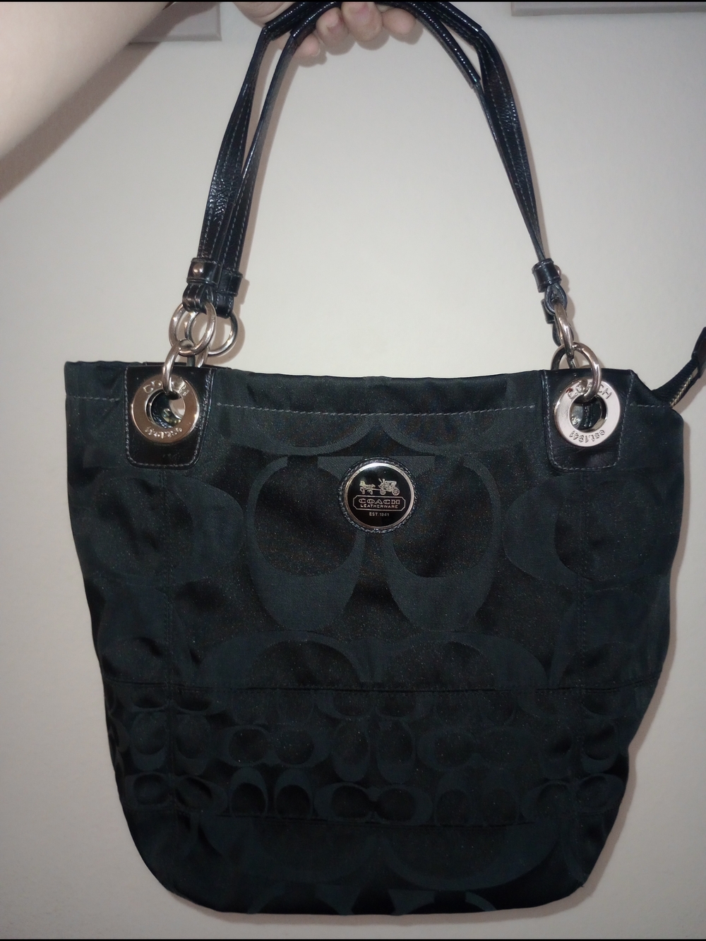 Coach Alex Black Signature Jacquard Tote Bag